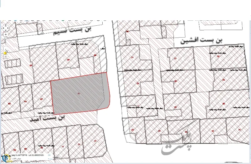 فروش زمین مسکونی ۲۸۴ متری تیران اصفهان | فروش مسکونی | زمین | اصفهان | تیران | پست ملک