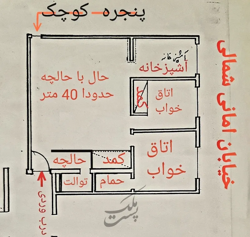 آپارتمان ۲ خوابه بنای مفید۸۰متربا پارکینگ انباری | فروش مسکونی | آپارتمان | تهران | سیزده آبان | پست ملک